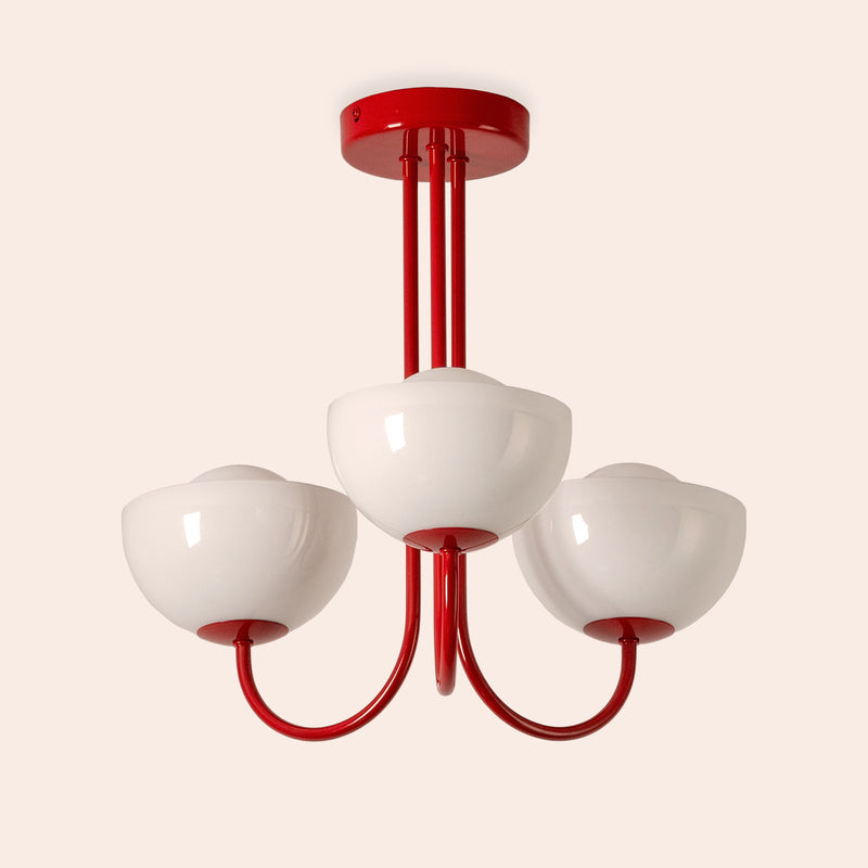 Jam red 3 light dome ceiling light