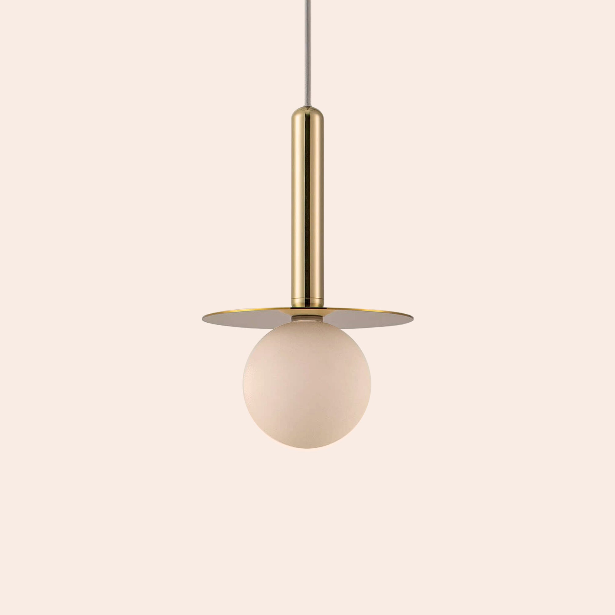 Brass disk pendant ceiling light