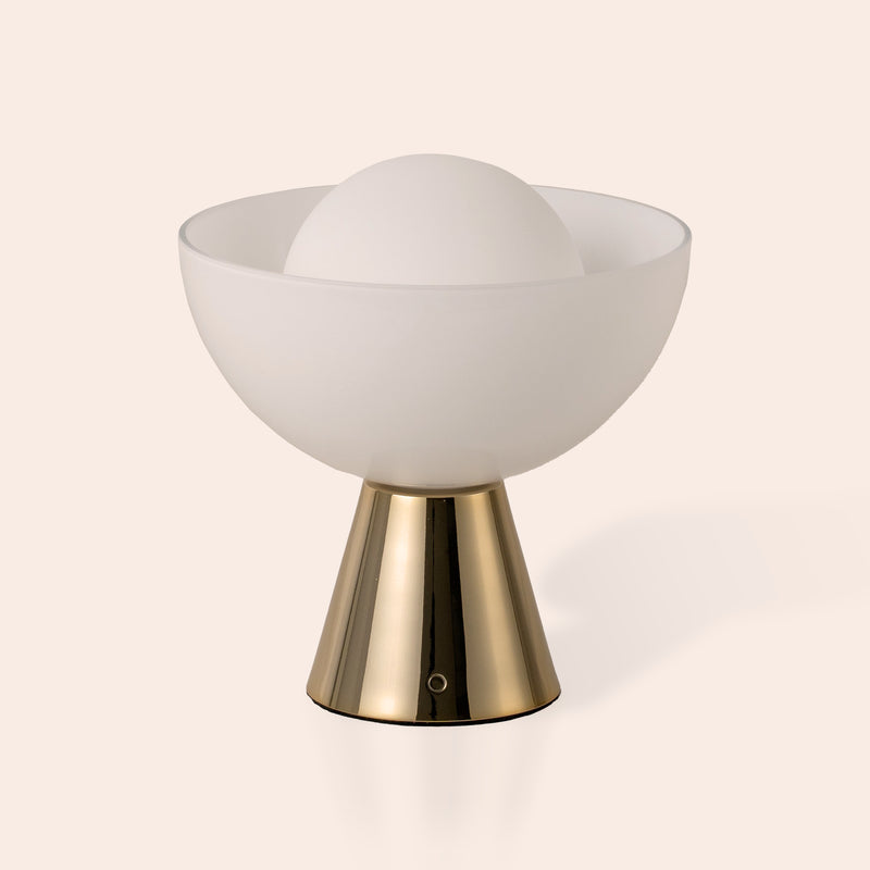 Brass dome cordless table lamp