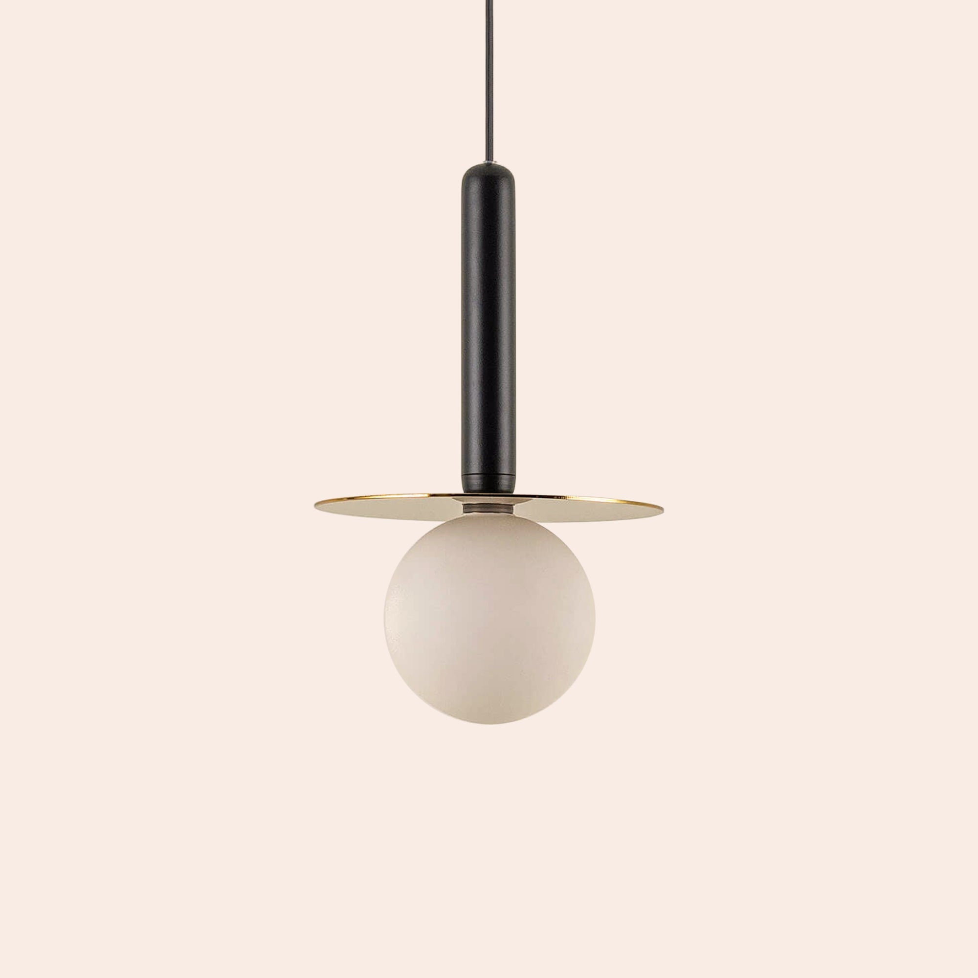 Charcoal grey disk pendant light