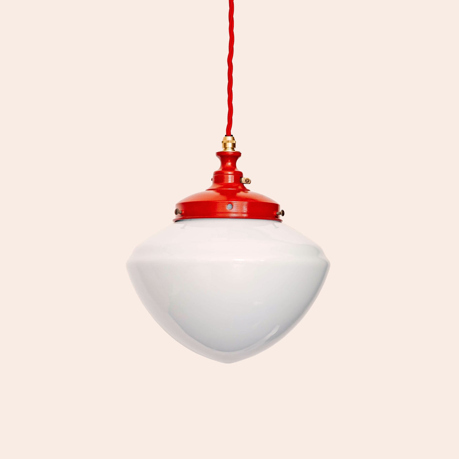 Red large opaline ceiling pendant