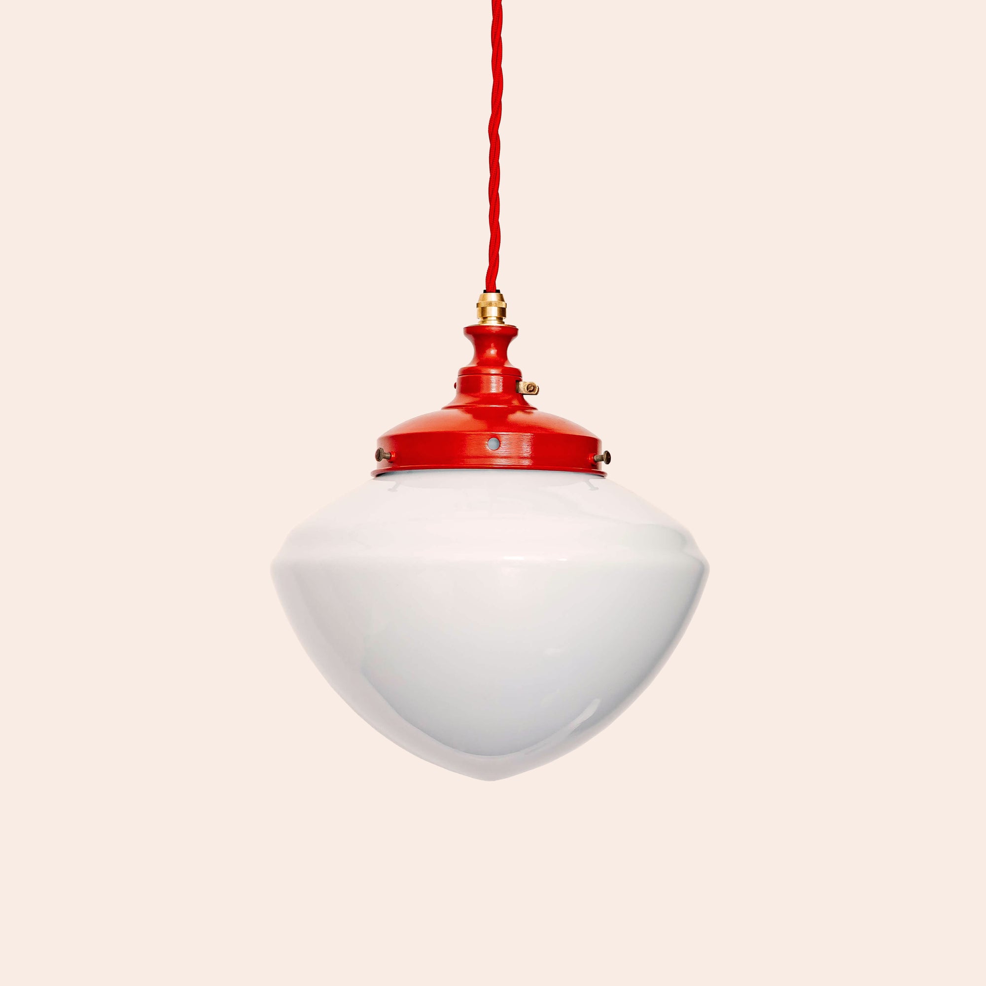 Red large opaline ceiling pendant