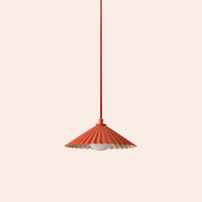 Burnt orange small pleat pendant ceiling light