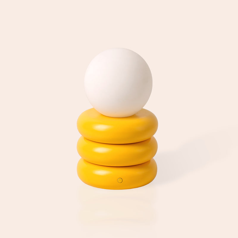 Yolk yellow tube cordless table lamp