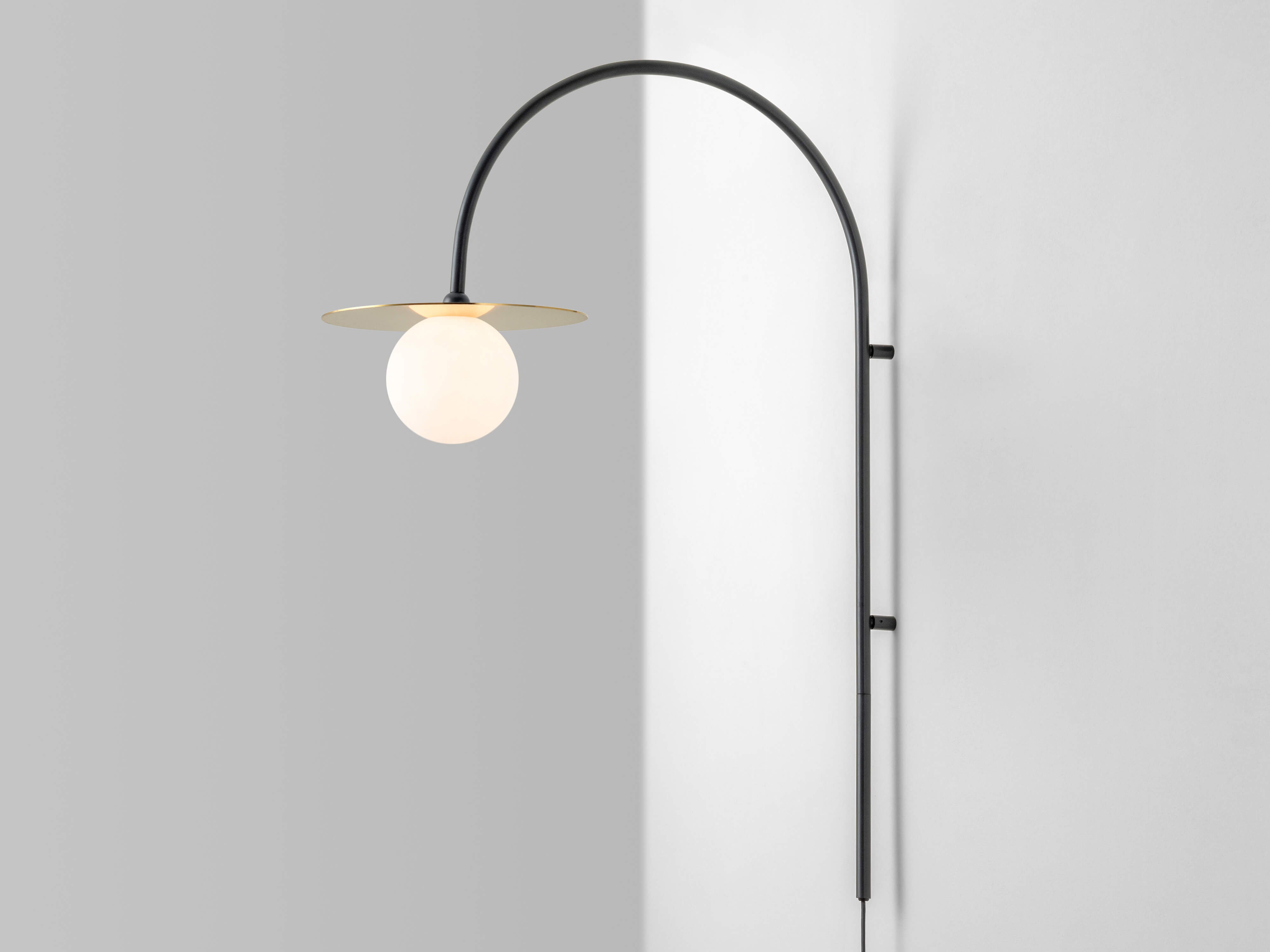 Charcoal grey arch wall light | arch wall lamp | houseof.com
