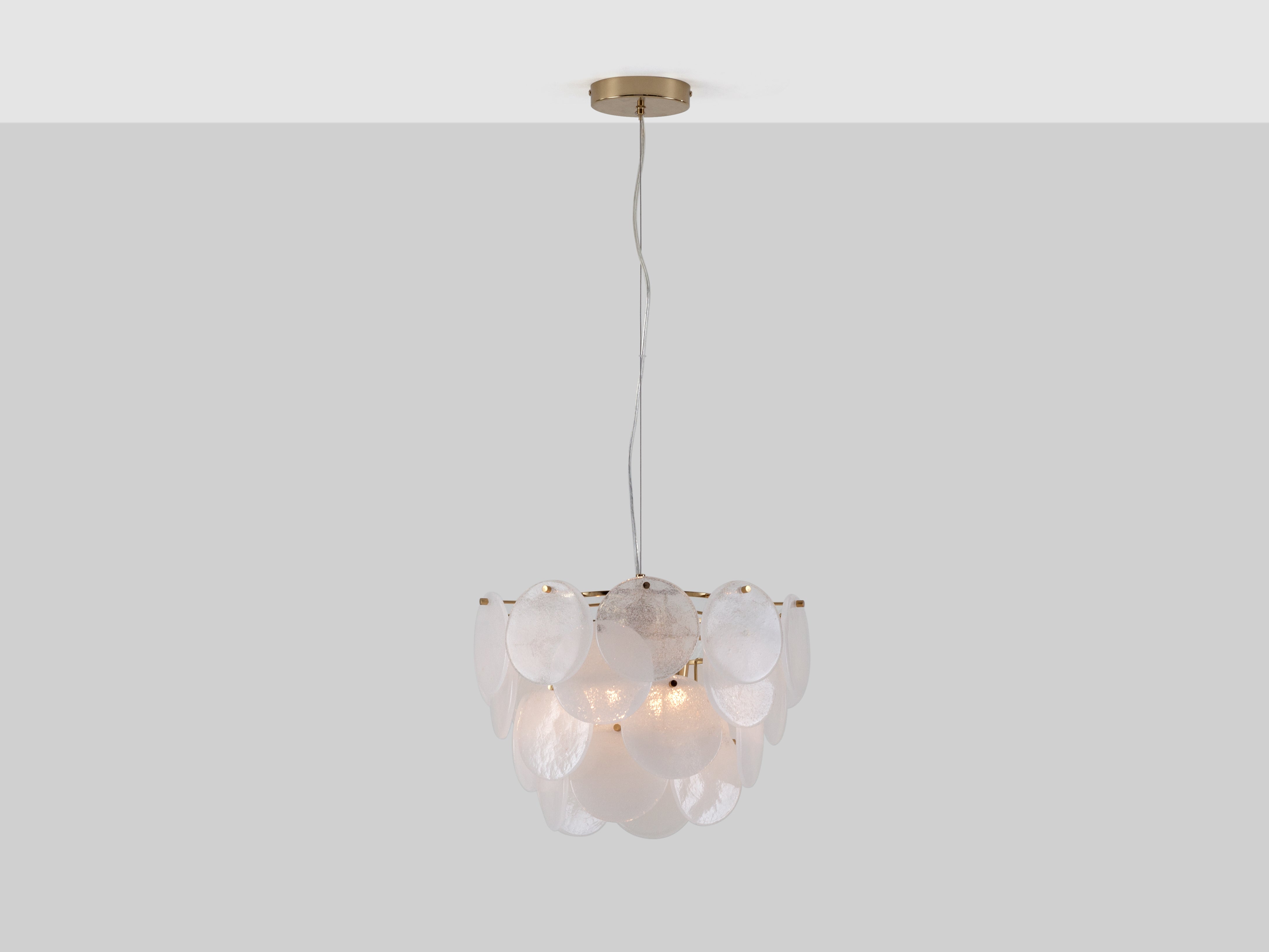 White glass disk ceiling light High ceiling lights houseof