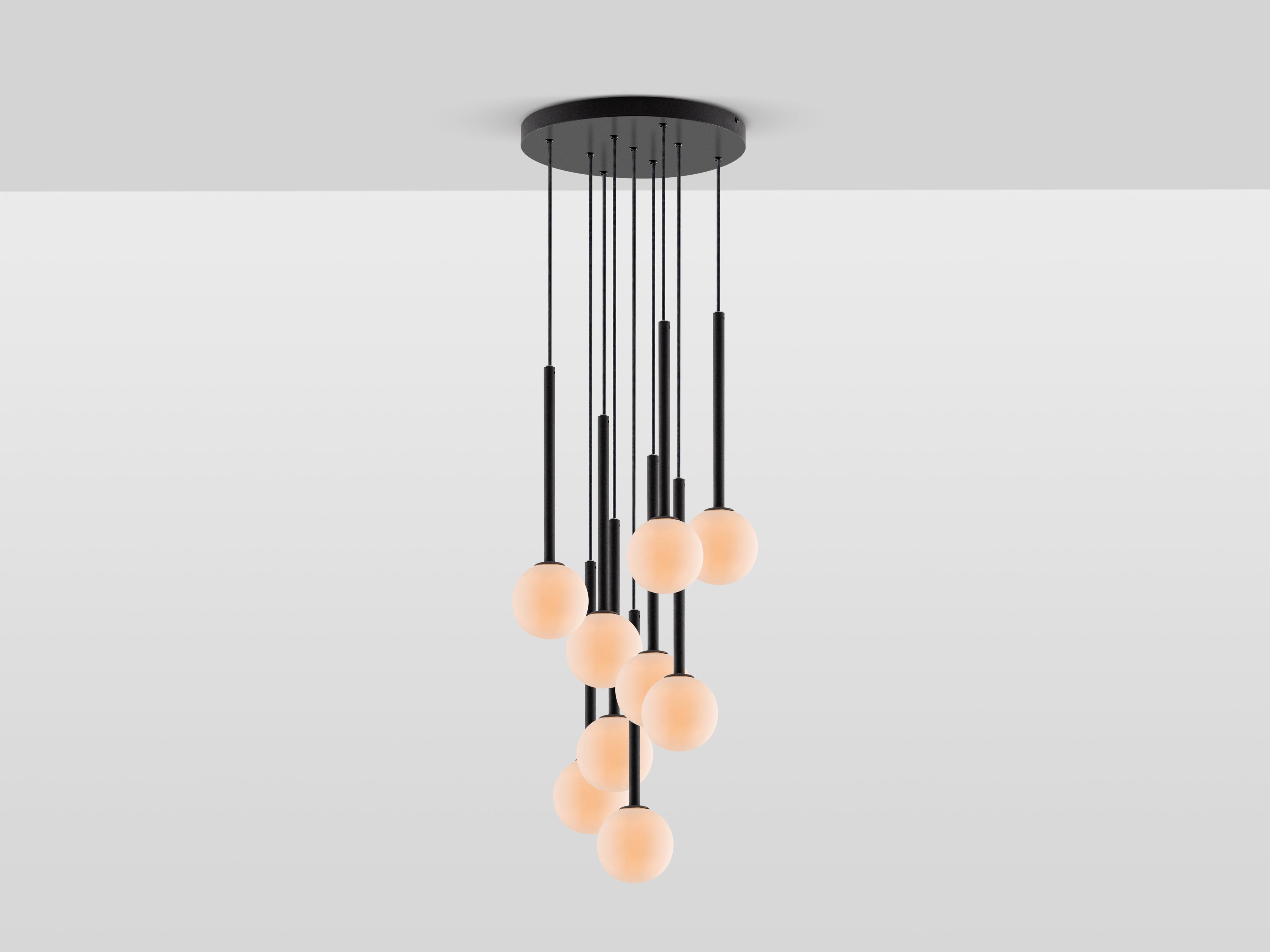 Charcoal grey opal ball cluster ceiling light Ball Pendant