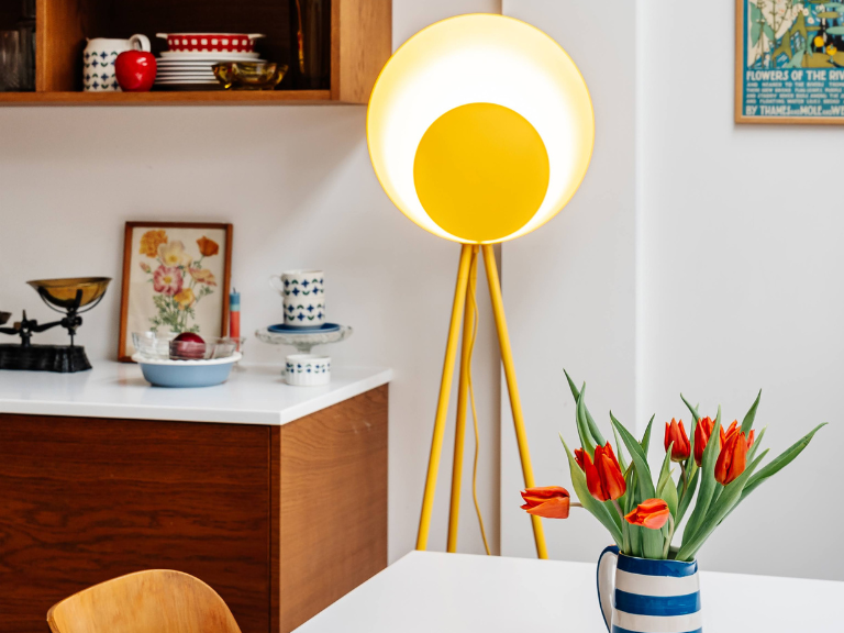 Yolk yellow diffuser floor lamp | Ambient mood light | houseof.com
