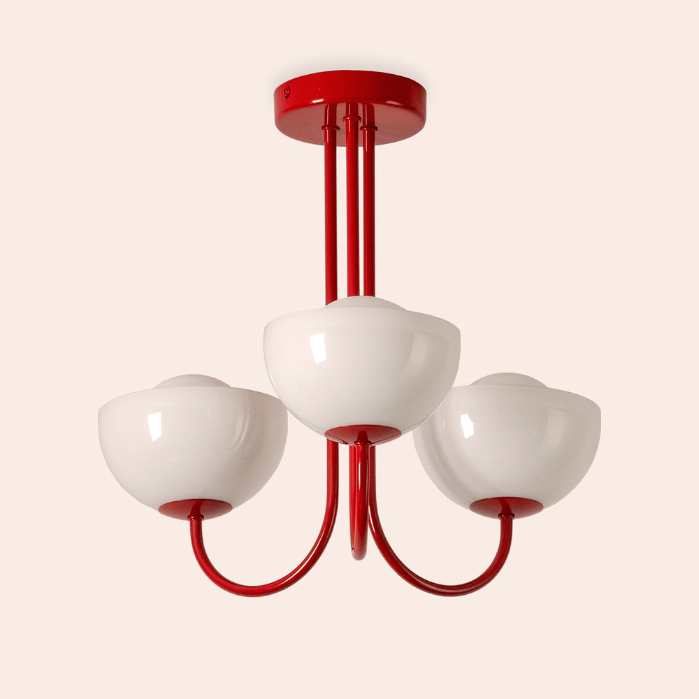 Jam rode 3-lichts koepelplafondlamp