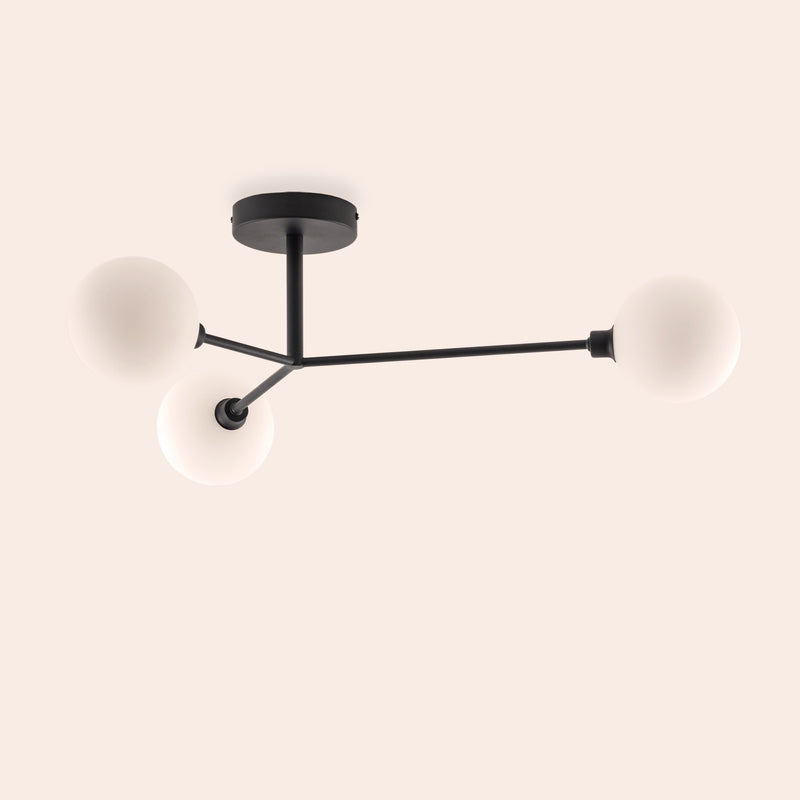 Charcoal grey 3 light flush ceiling light