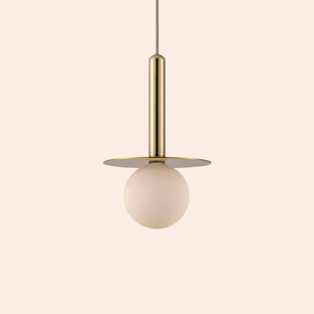 Brass disk pendant ceiling light