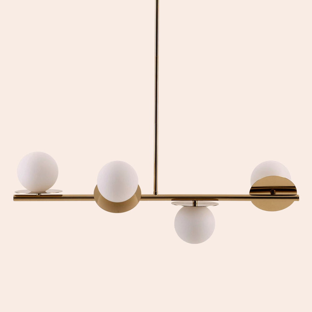 Brass opal disk ceiling light