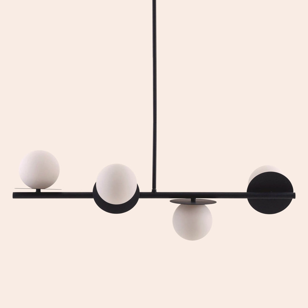 Charcoal grey opal disk ceiling light