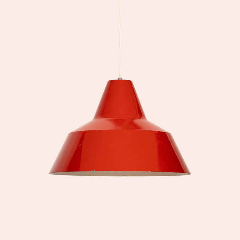 Red large diner ceiling pendant