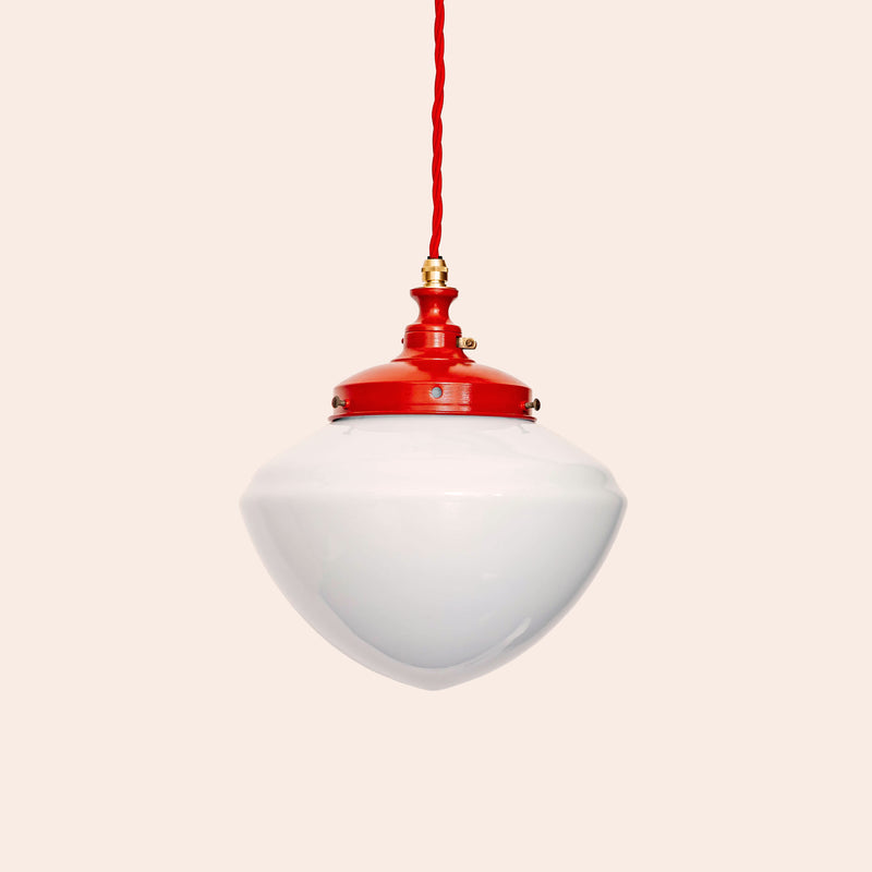 Red large opaline ceiling pendant