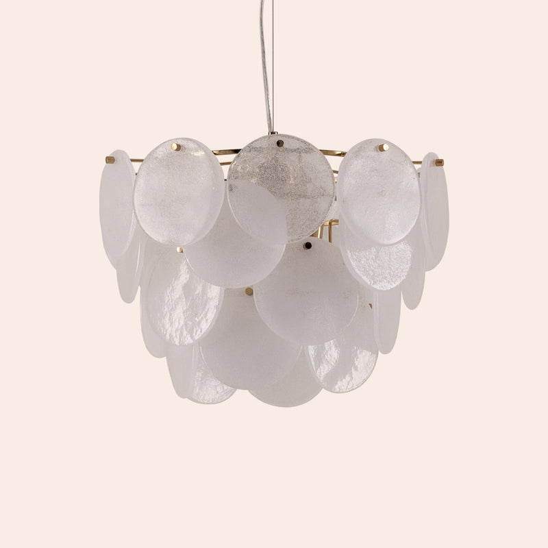 Witte glazen kroonluchter plafondlamp