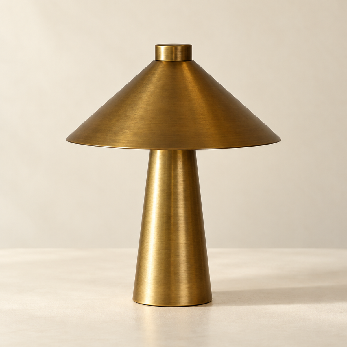 Antique Brass cone table lamp