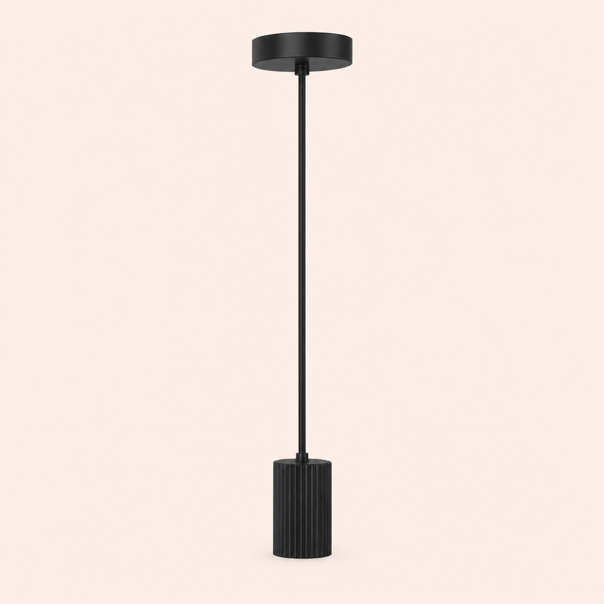 black ribbed pendant