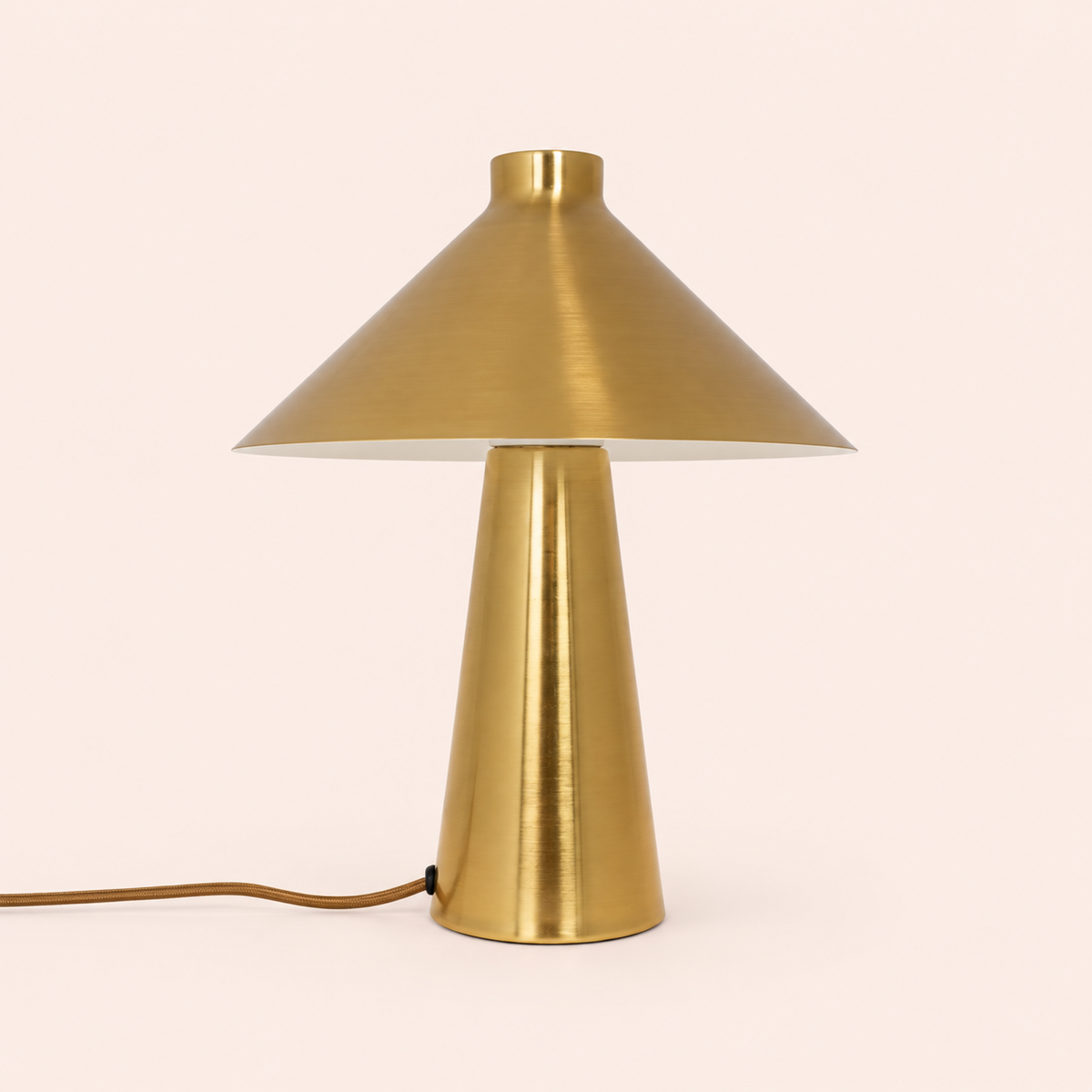 brass cone table lamp