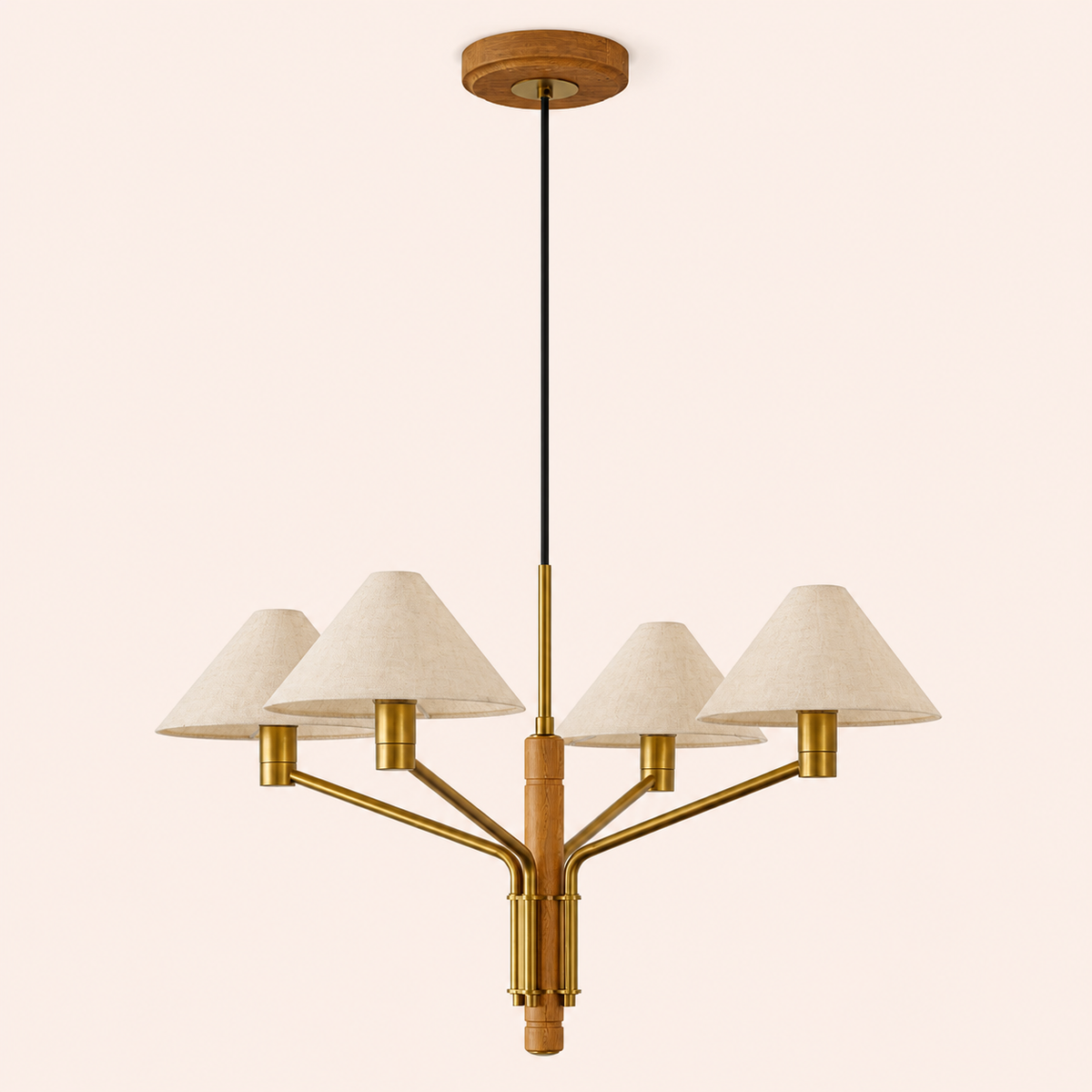 brass shaded chandelier