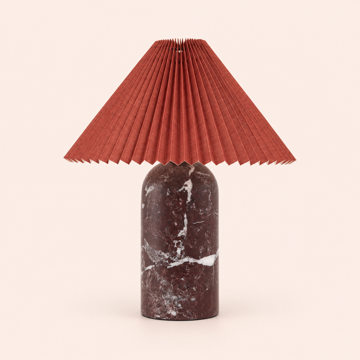 burgundy marble pleated table lamp
