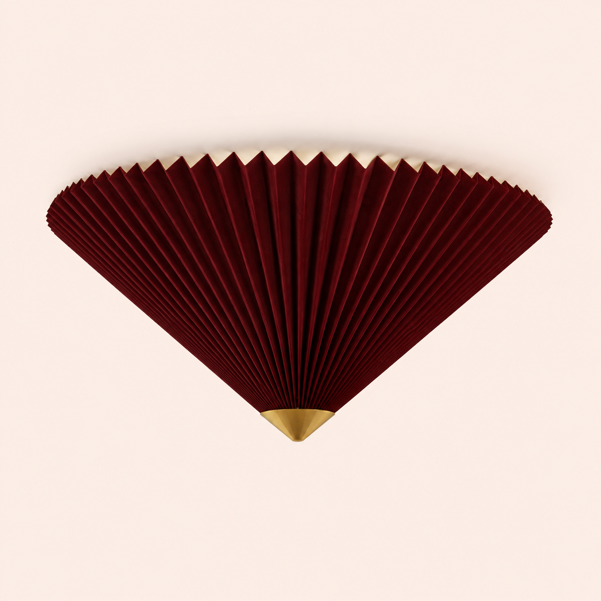 burgundy pleated flush light