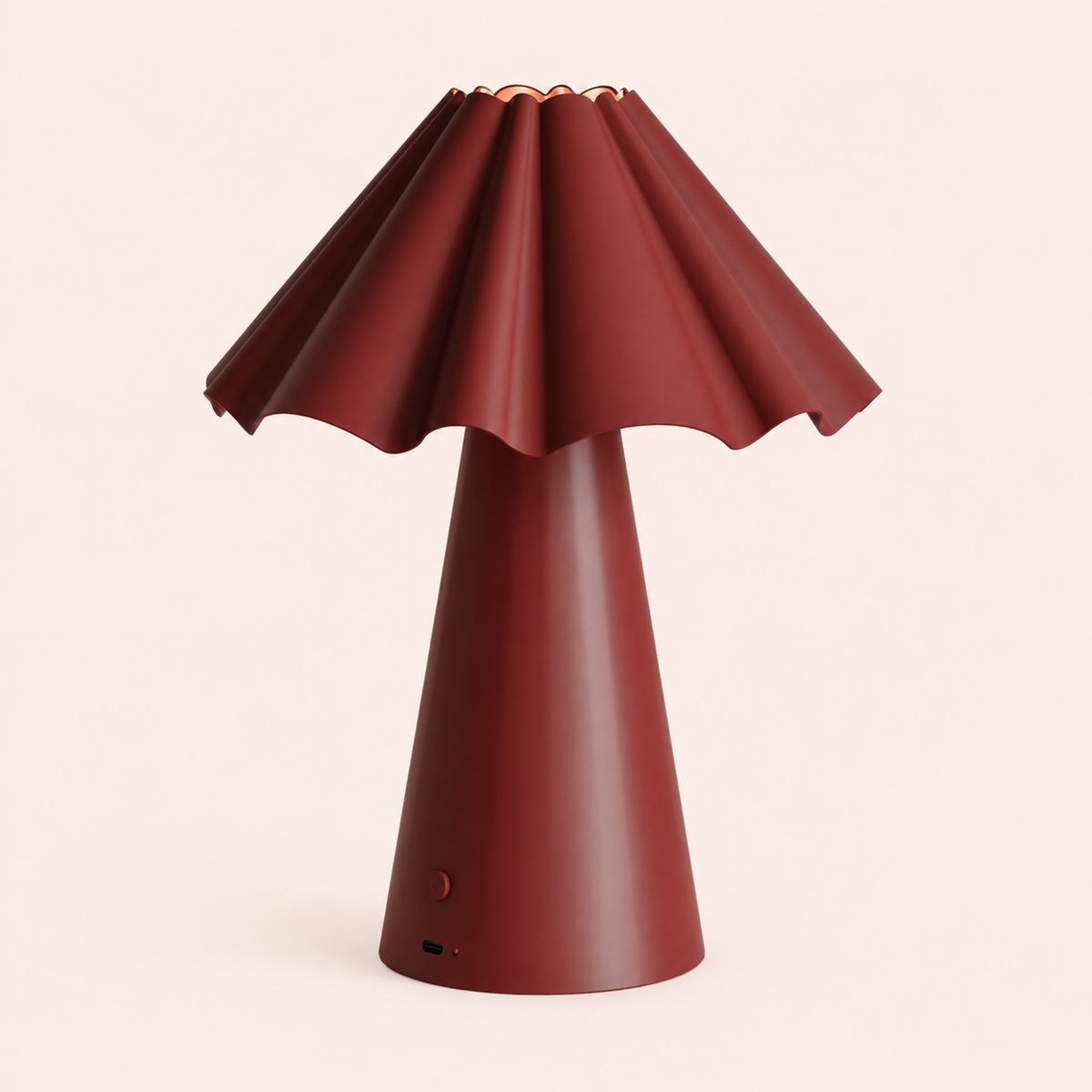 burgundy scalloped table lamp