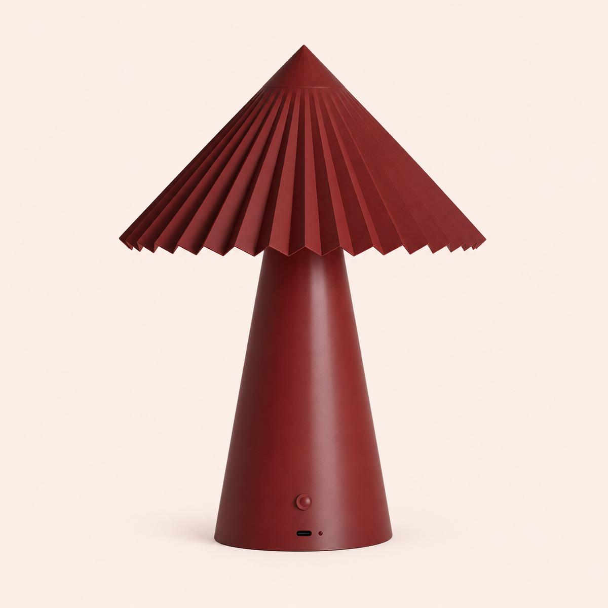 burgundy sharp pleat table lamp