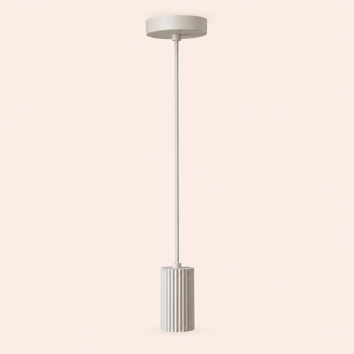 white ribbed pendant