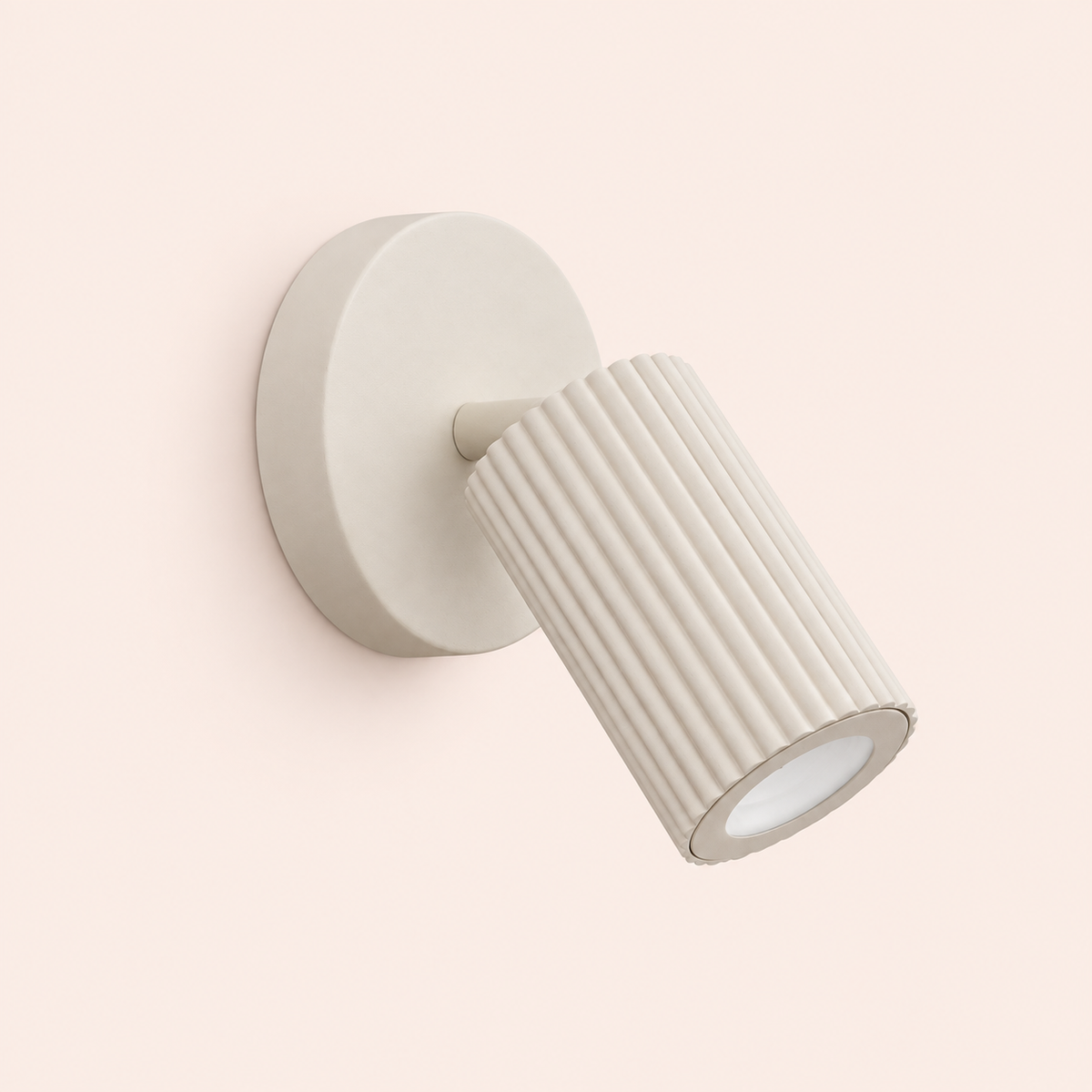 white ribbed wall spotlight