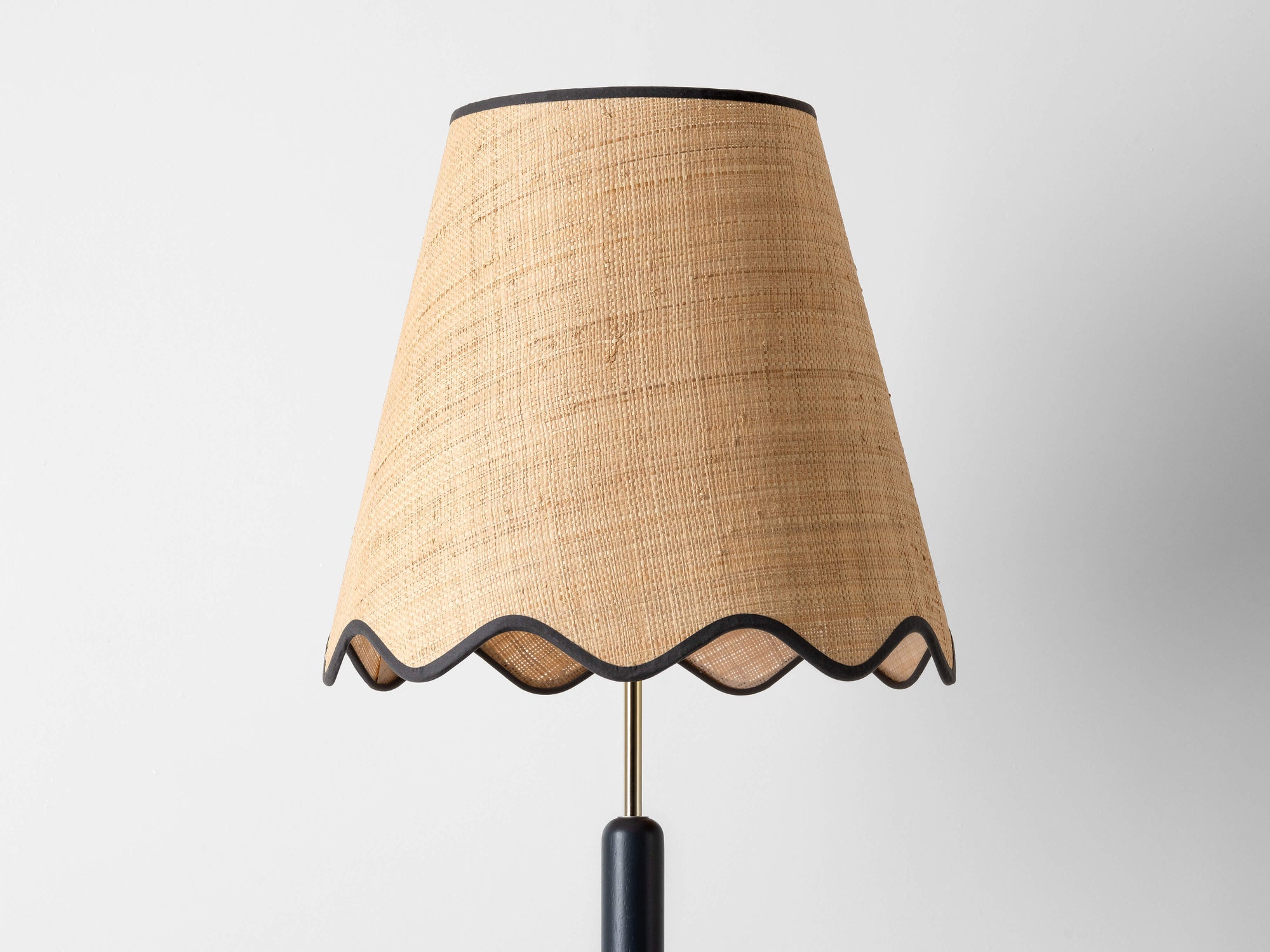 Charcoal grey turned wood floor lamp