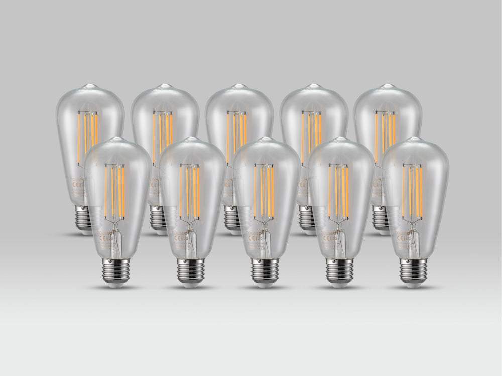 10 x Clear E27 valve (ES) LED bulb bundle