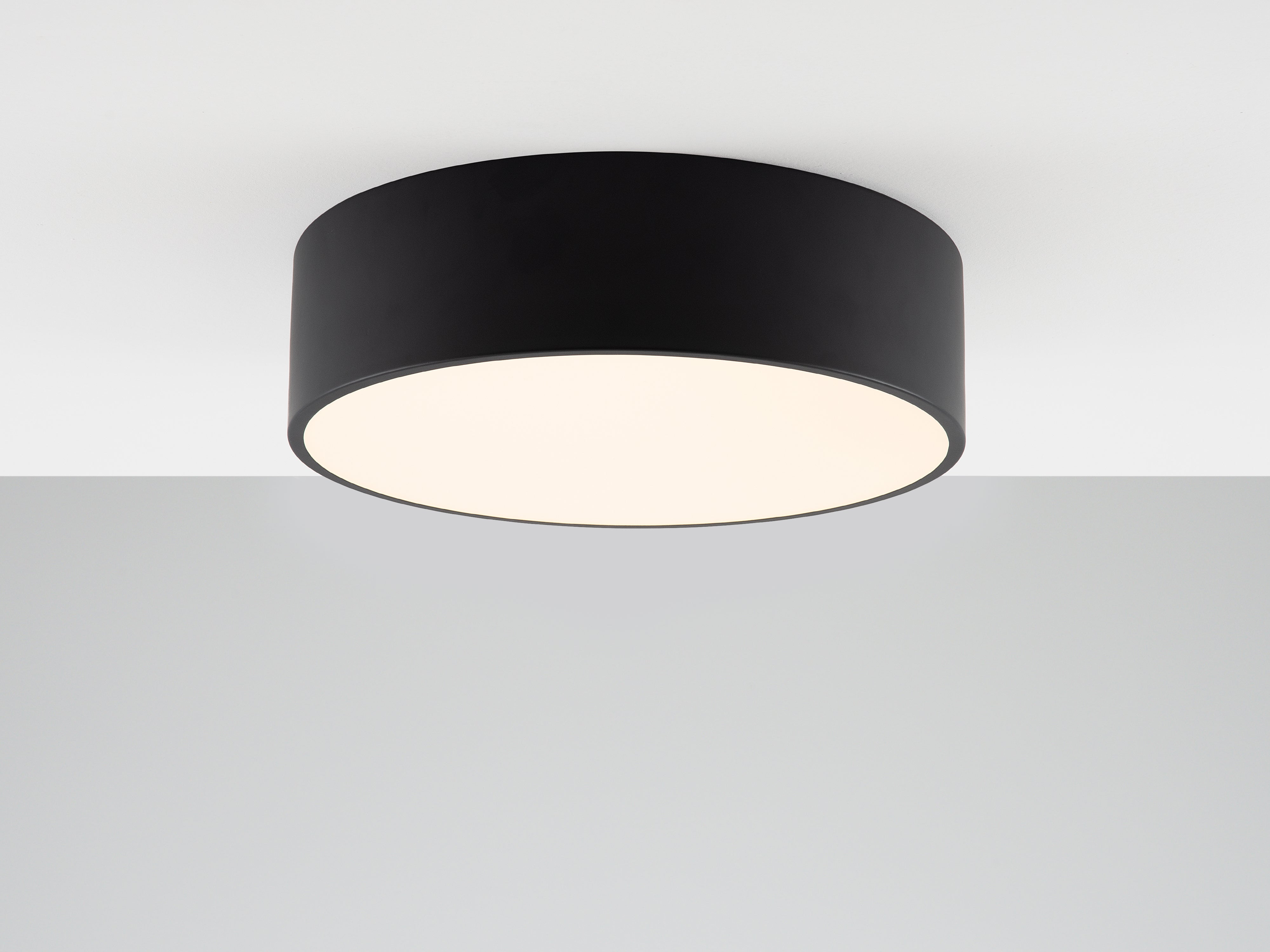 Charcoal grey diffuser flush ceiling light | Flush fitting lights ...